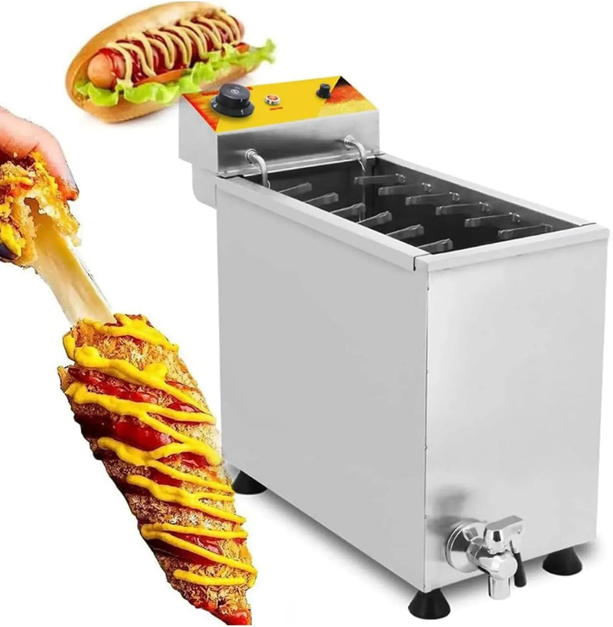 Macchina per Hot, 25 L, per Hot Dog e friggitrice da 25 Litri per Corn Dog