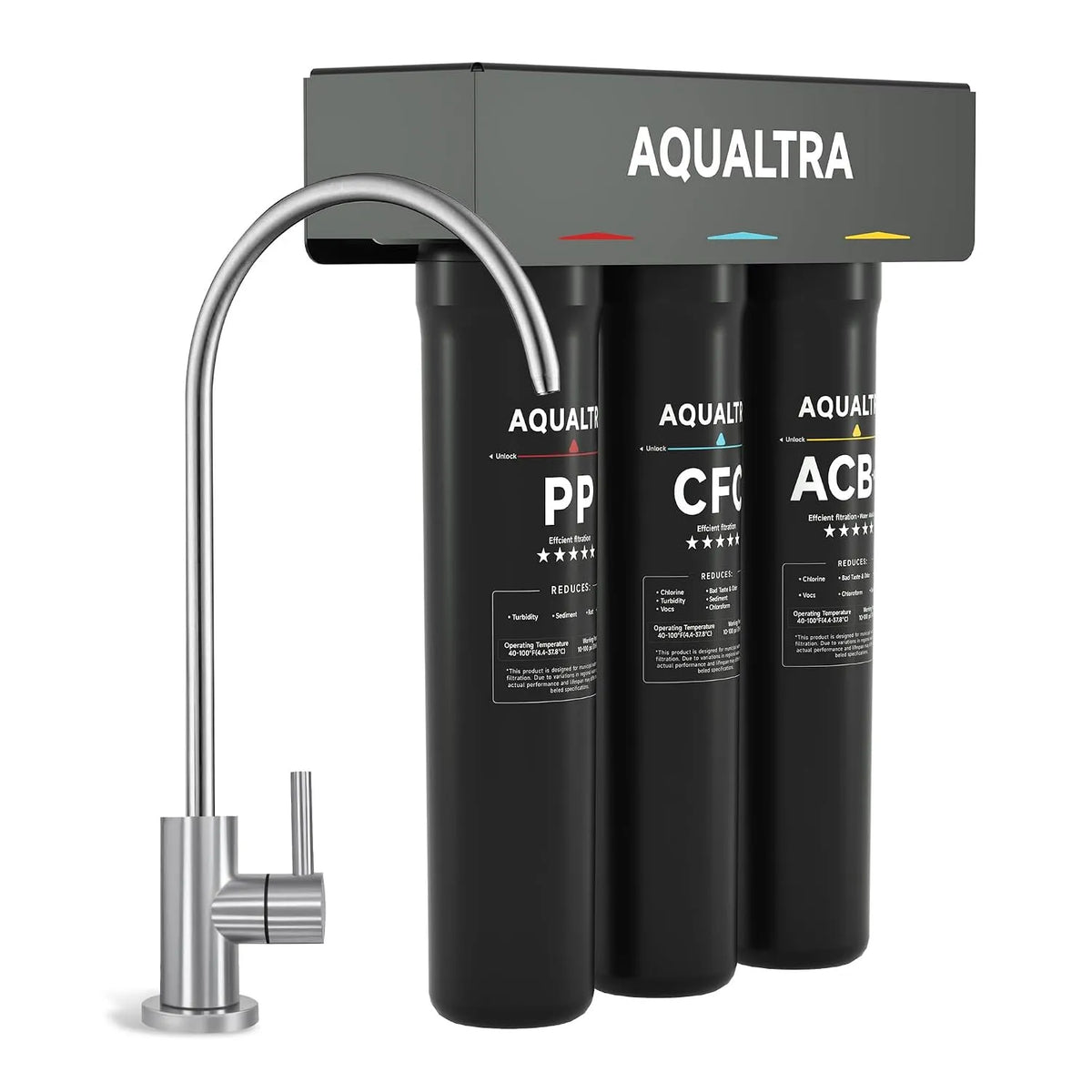 Rubinetto da cucina, AQUALTRA USF-3F-15, microplastiche, 30000–151000L, riduce PFOA, PFOS