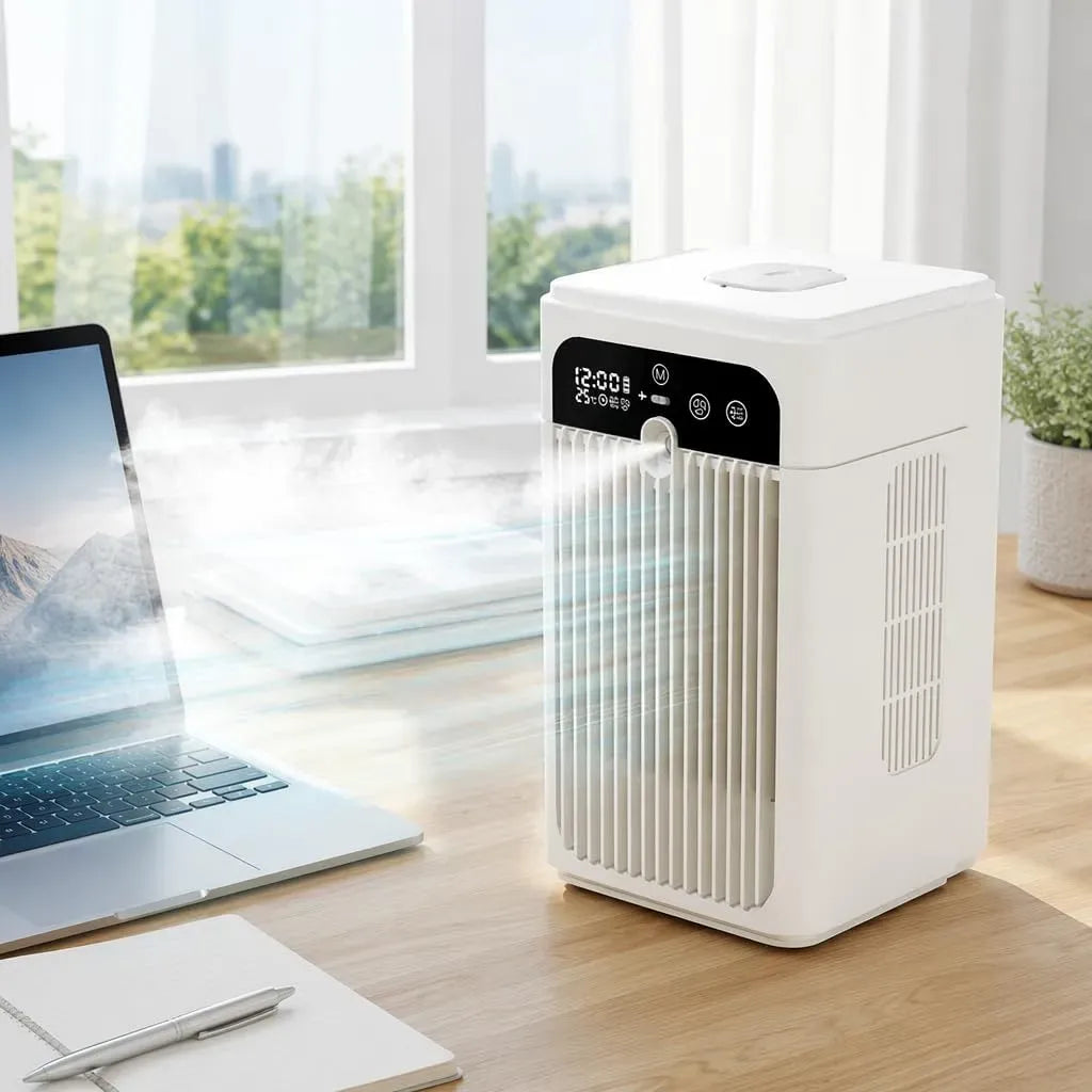 Ventilatore, portatile, ampio serbatoio, ventola per circolazione dell'aria