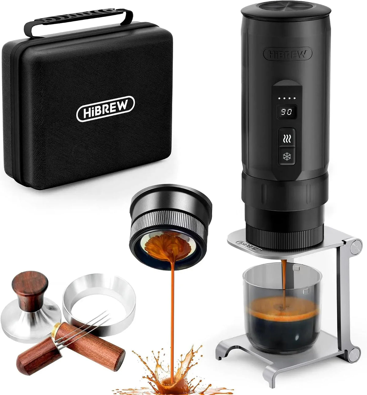 H4C Macchina per espresso, supporto, filtro, macchina da caffè elettrica, 51 mm, portatile, USB, professionale, per espresso elettrica portatile