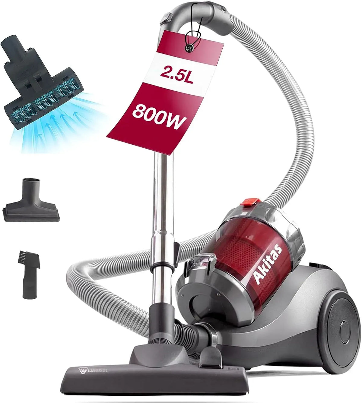 Aspirapolvere 2-in-1, 2,5 L, 800 W, aspiratore elettrico domestico
