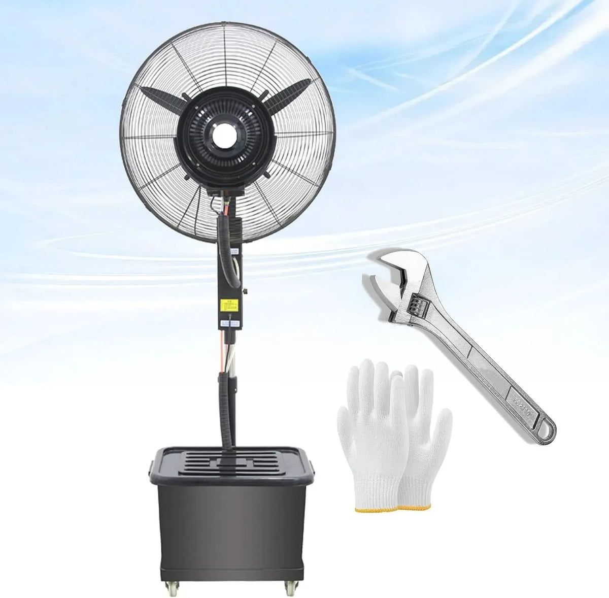 Ventilatore 26in 30in, 320 W, ruote di trasporto, industriale, ampio serbatoio