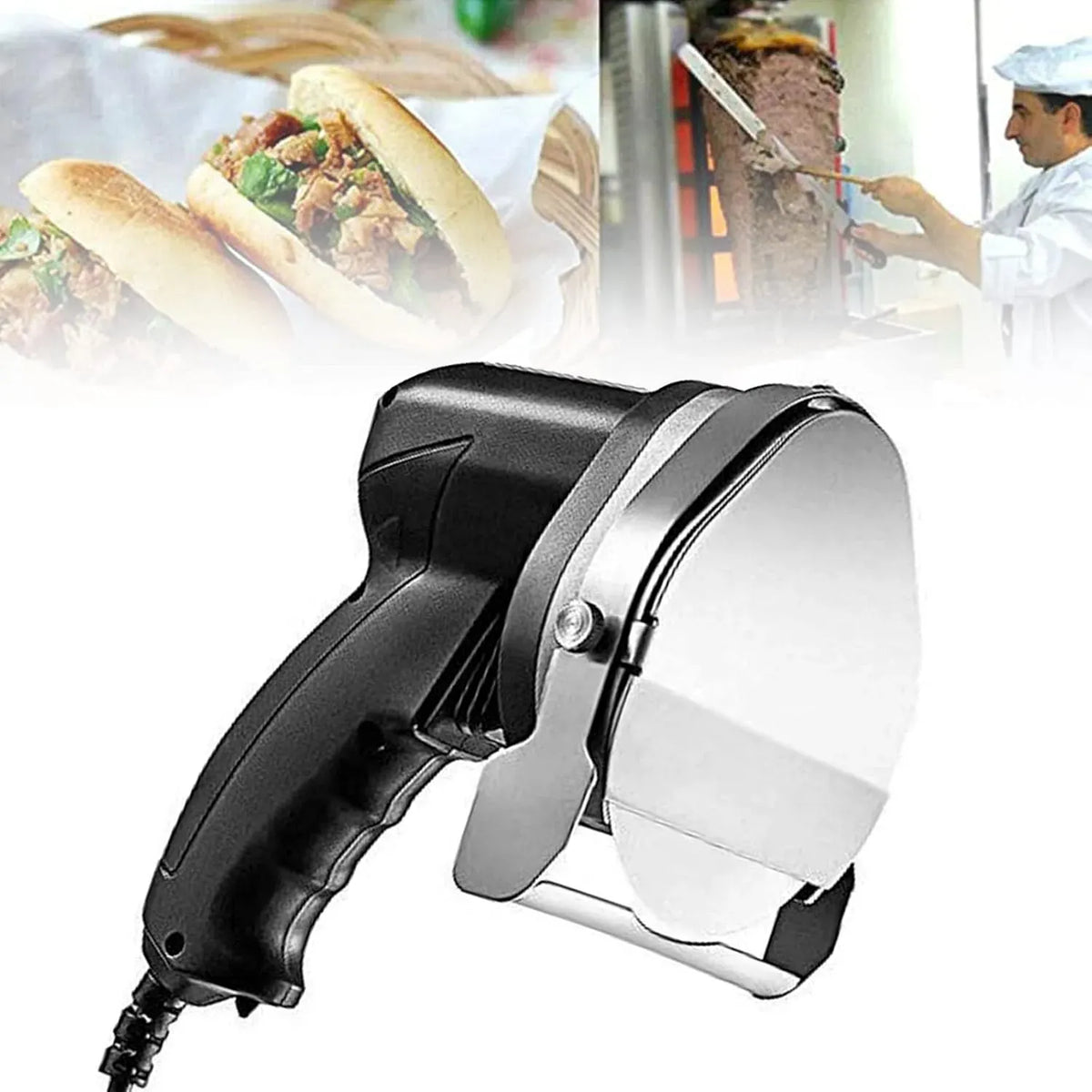 Affettatrice, Barbecue, Coltello, coltello elettrico per kebab, affettatrice per alimenti, professionale, funzione riscaldante