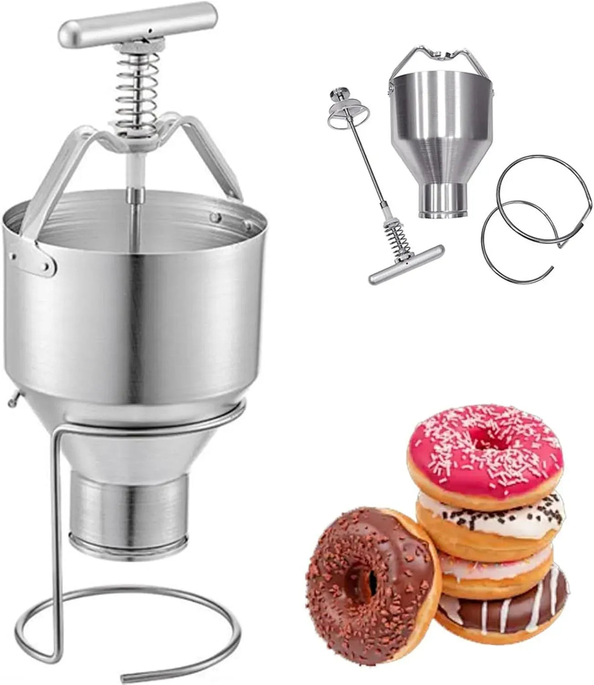 Macchina per ciambelle 50-90Mm, 3 L, donut maker, Fino a 300 Pz/h, 6 Livelli di Spessore Regolabili
