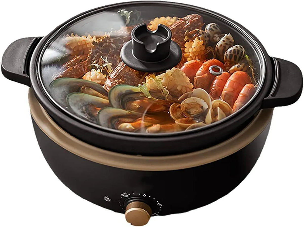 Pentola e padella, 3 L, touch, rimovibile, coperchio in vetro temperato e maniglie Cool Touch, 4 impostazioni di temperatura