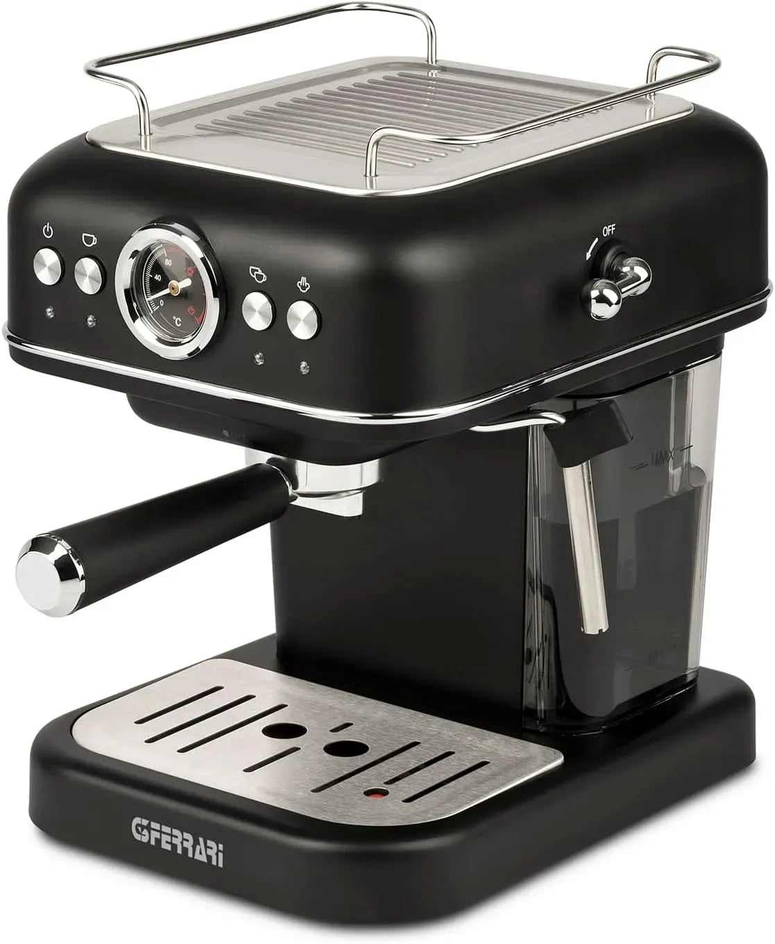 Montalatte G10188, 1.2 L, cappuccinatore, ampio serbatoio, acciaio inox, 15 Bar, G3 Ferrari Alchimia Macchina da Caffè Espresso, 3 Filtri INOX