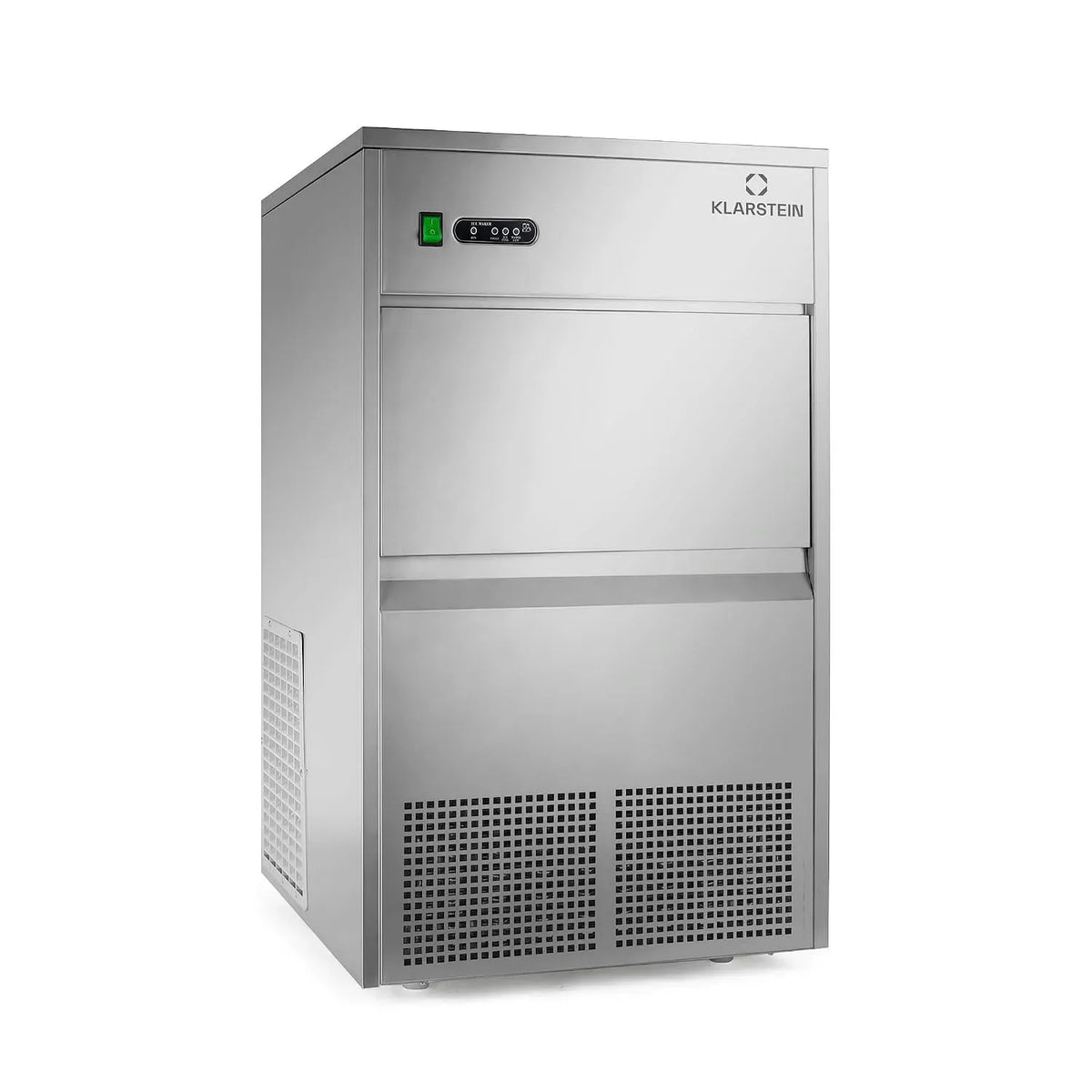 Klarstein Macchina per il Ghiaccio, Macchina per Cubetti, Contenitore, 260 W, 50 kg, professionale, argento