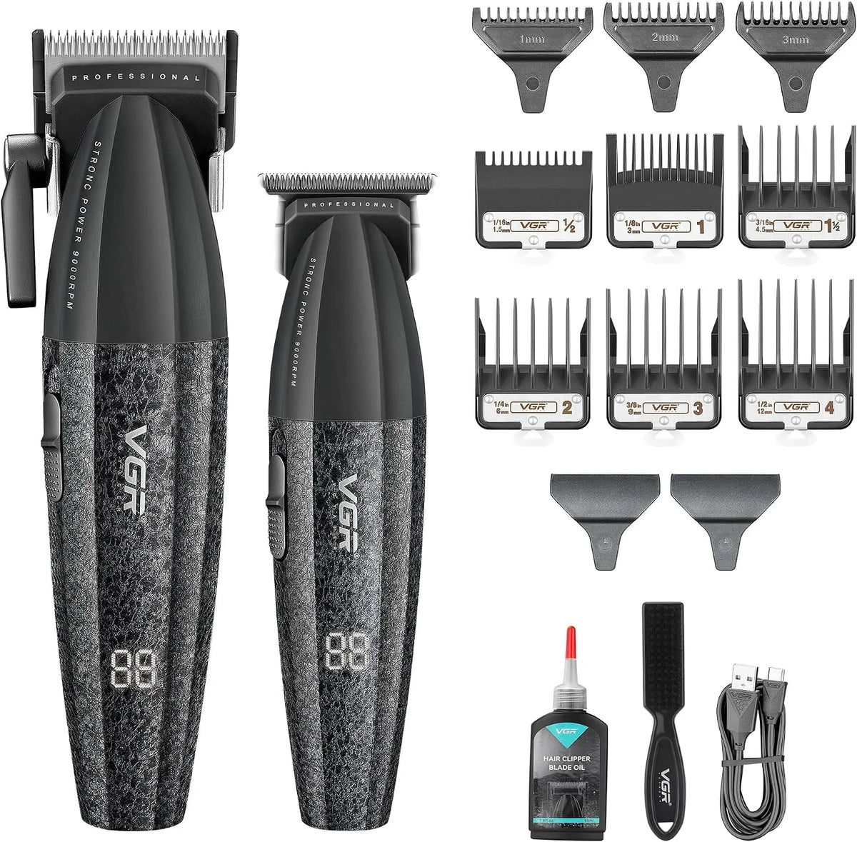 Macchina da taglio, USB, professionale, senza fili, per capelli senza fili per uomo, VGR