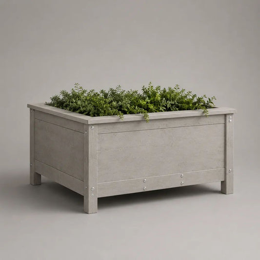 Fioriera rialzata rettangolare in acciaio zincato grigio 100 x 50 x 50 cm