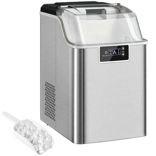 20kg/24h Macchina per ghiaccio, 20 kg, acciaio inox, per ghiaccio in acciaio inox 20kg/24h, HOMCOM