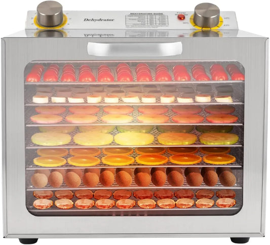 Asciugatrice, 400 W, acciaio inox, disidratatore alimentare in acciaio inox, 8 livelli