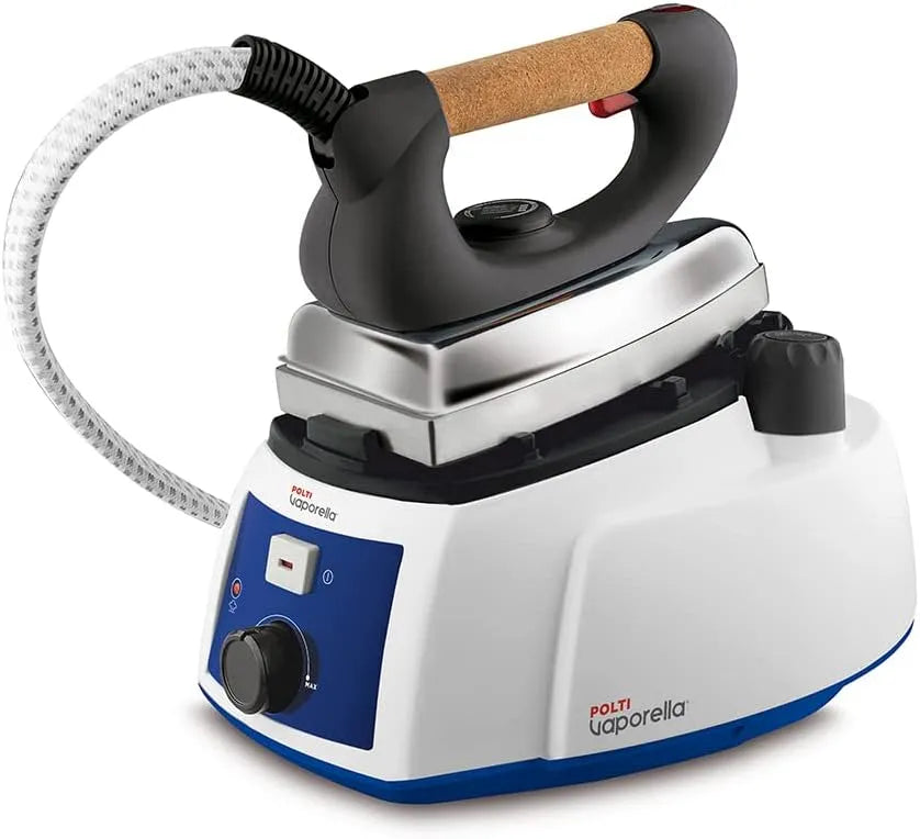 Bianco e Blu, Polti Vaporella 515 Pro, Ferro da Stiro a Vapore dotato di Caldaia, Pressione Caldaia Max 3,5 Bar, Capacità 0,9 L, Tappo di Sicurezza