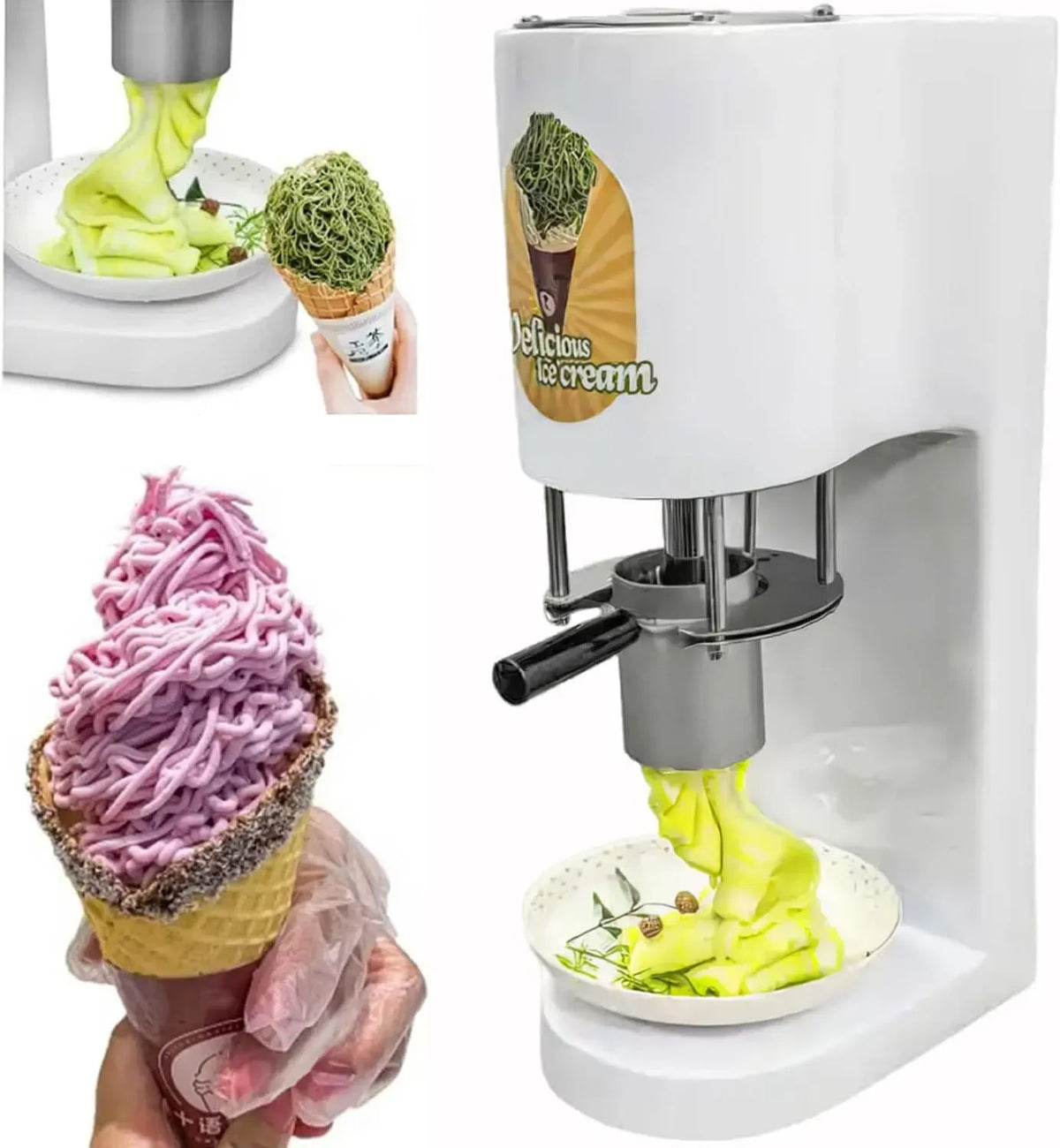 in Acciaio Inox, Adatta per Ristoranti E Snack Bar, Gelatiera Professionale da 80 W, capacità 28-30 L/H, 0,42 L