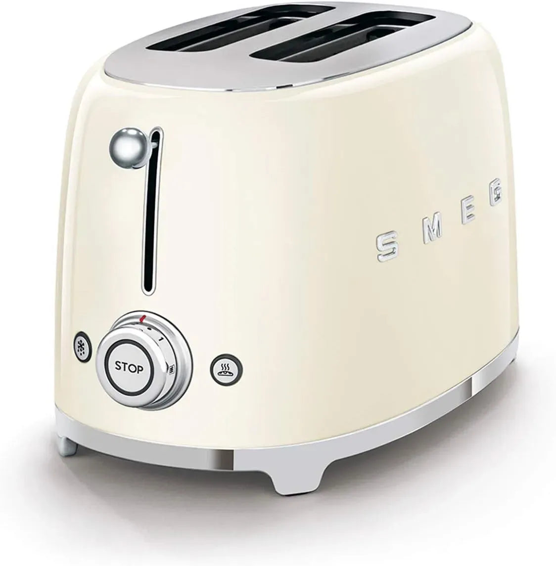 Smeg TSF01CREU Tostapane, 950 W, scongelamento, 2 Scomparti da 36mm, 6 Livelli di Doratura