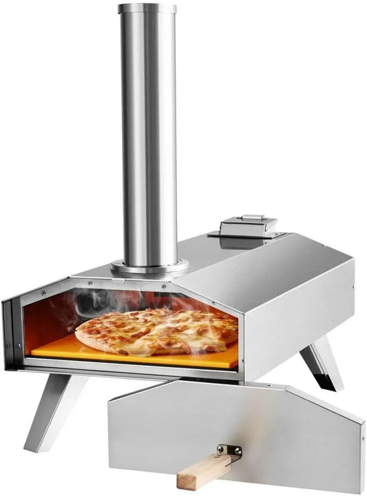 Forno elettrico per pizza, portatile, esterno, acciaio inox, barbecue