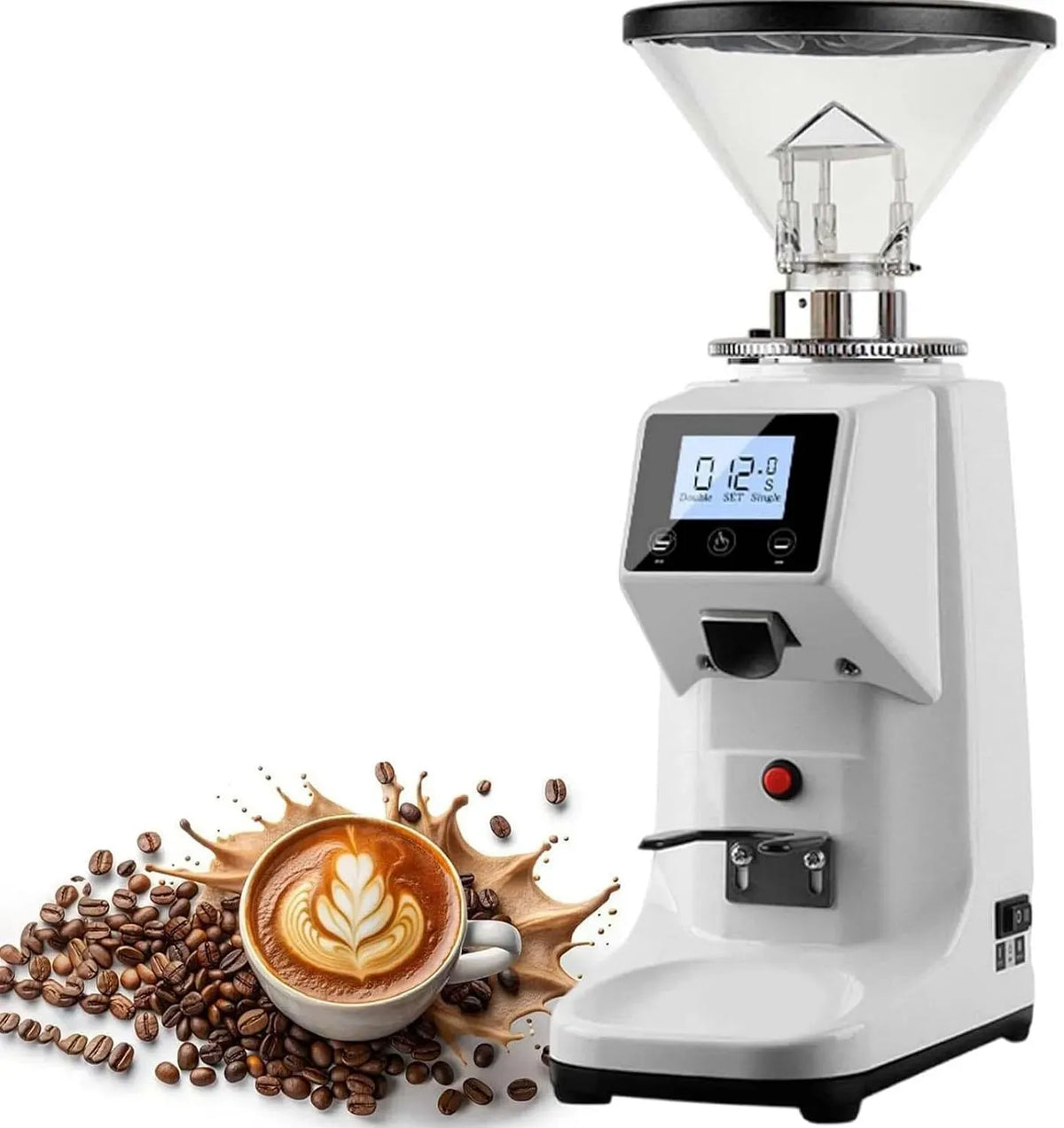 White-500g macchina per caff, macinino per chicchi di caffè, macchina da caffè elettrica, 500 g, professionale, display digitale, bianco