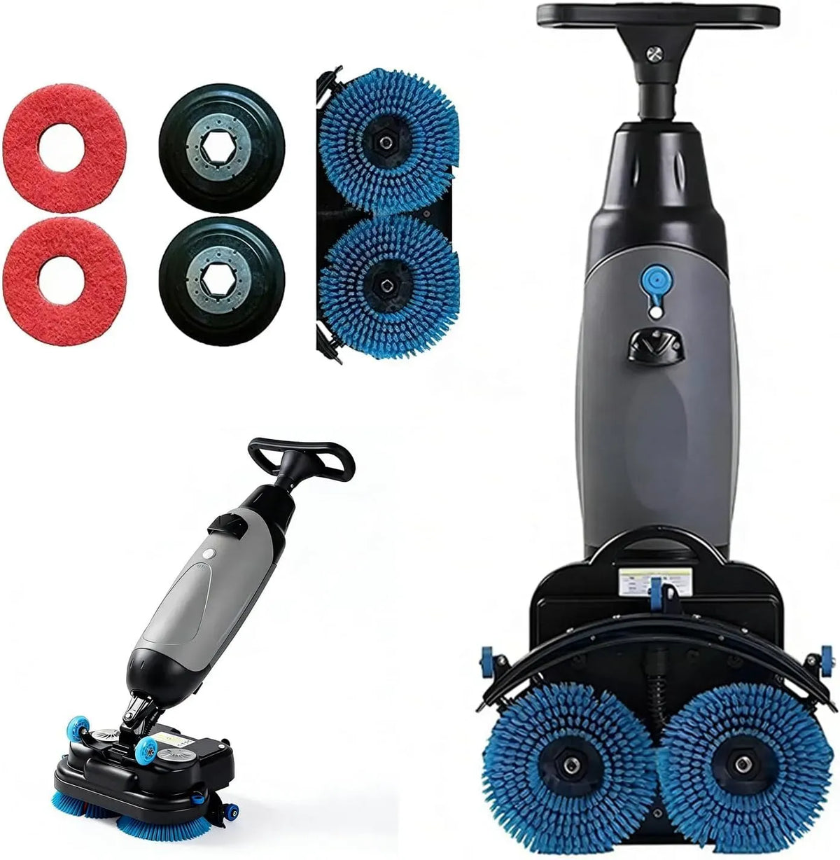 Lavasciuga, 4 L, lavatrice/asciugatrice, professionale, grigio, Copertura 13000 Piedi Quadrati/Ora, Doppi Serbatoi da 4 L + 6 L Grey