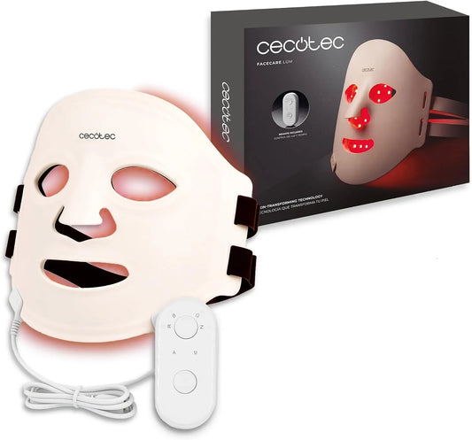 Cecotec Maschera per Viso LED Fototerapia Avanzata FaceCare LÜM Champagne