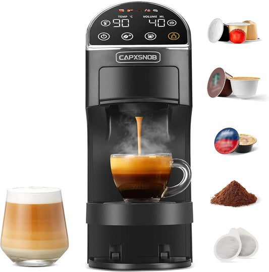 Nespresso ESE 44 Magician2 Macchina per espresso, 1,2 L, touch, 20 Bar, Touch LED, Macchina da Caffè Multicapsula 5 in 1 per
