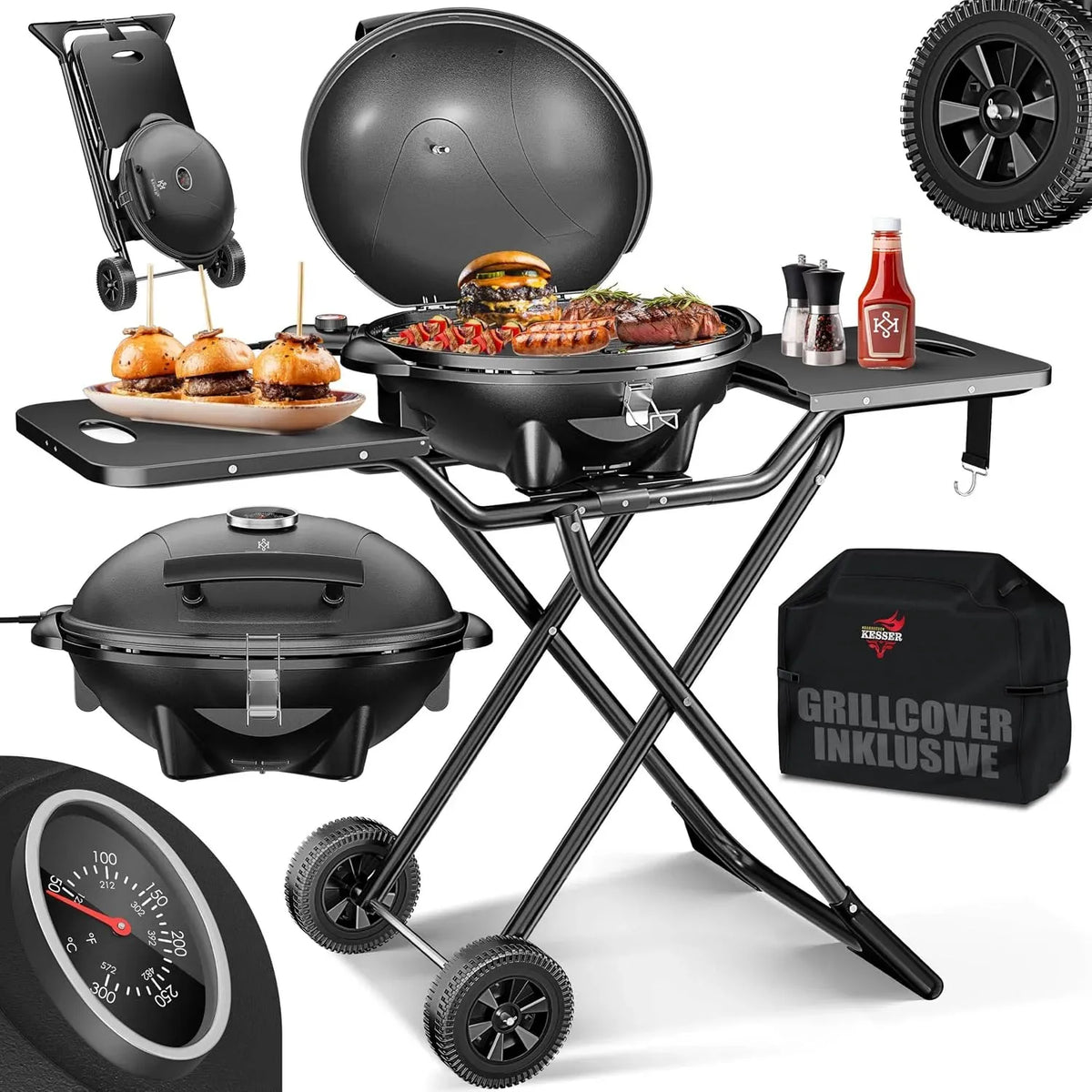 Barbecue, griglia, tavolo, KESSER® Barbecue elettrico 2 in 1 da tavolo