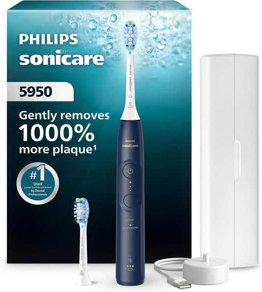 Philips serie 5950 HX7133/03 sensore, spazzolino da denti ricaricabile, timer, pannello IPS, blu