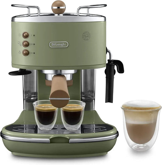 De'Longhi ECOV311.GR Macchina da Espresso, macchina da caffè elettrica, 1,4 L, ampio serbatoio, acciaio inox, verde