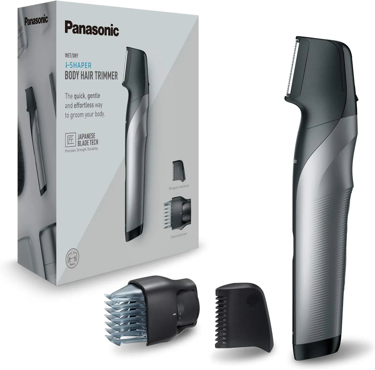 Panasonic ER-GK80-S503 Accessorio per elettrodomestico, acciaio inox, nero, 20 lunghezze, 2 pettini e federa