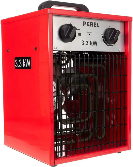 garage o capanno, termostato e funzione aria fredda, per stufa portatile compatta per officina, Termostufa elettrica 3300W, 2 livelli di calore, IP24