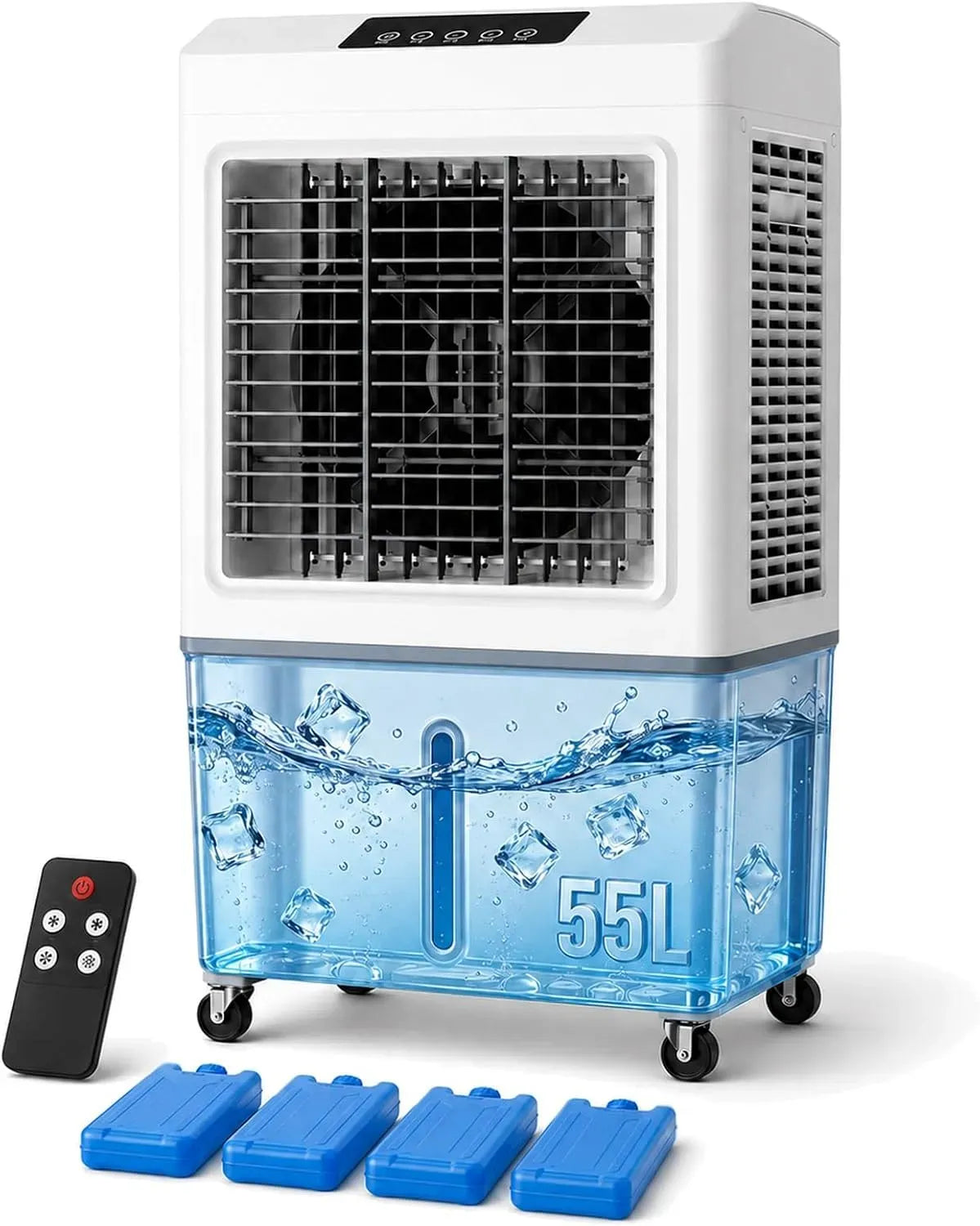 Ventilatore, ampio serbatoio, professionale, ventola per circolazione dell'aria, Raffrescatore Evaporativo Professionale