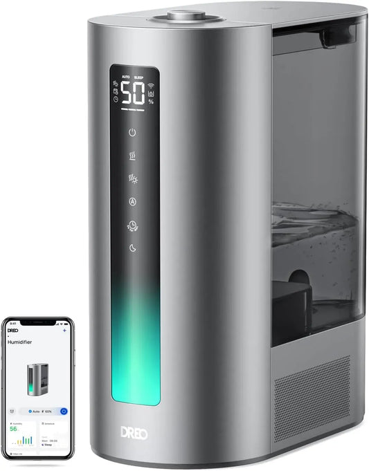 Google HM713S umidificatore, 6 L, timer, Google Assistant, Alexa e Siri, per camera da letto