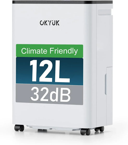 Deumidificatore, 32 dB, OKYUK R290 PD12R-03DE, adatto per ambienti di circa 90 metri cubi, 30 metri quadrati