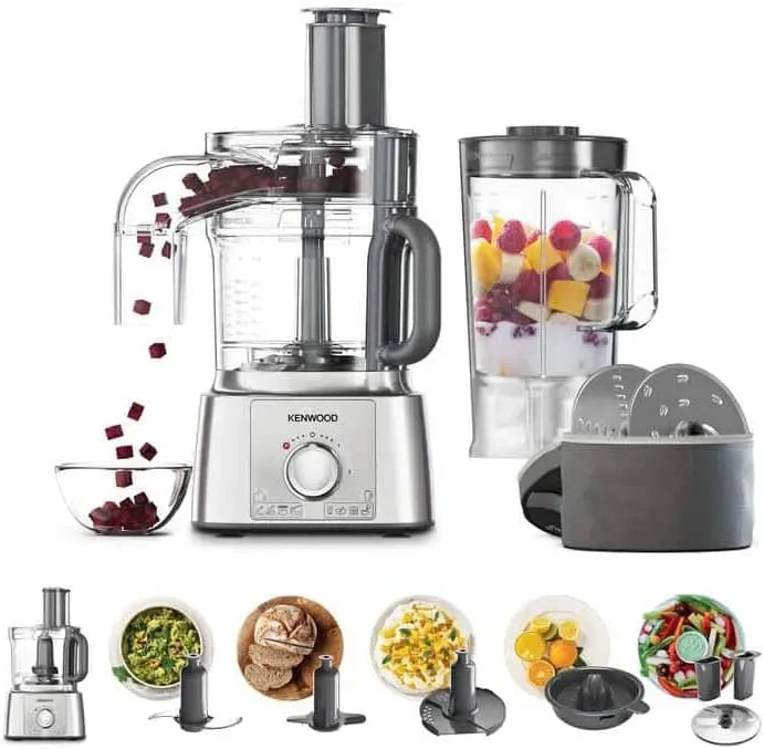 Kenwood FDP65.820SI Robot da cucina, 3 L, 1000 W, argento, 2 Velocità Più Pulse, Ciotola di Capacità 3 L
