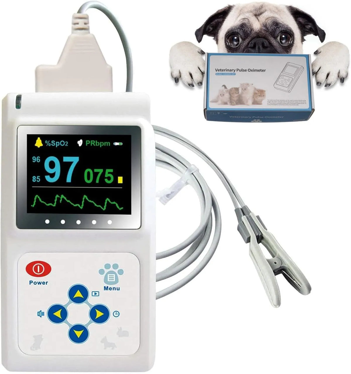 Sensore, Cavo, portatile, USB, Pulsossimetro Veterinario Portatile