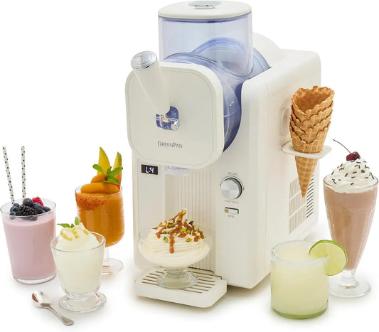 15-in-1 Macchina per Slush, macchina per gelato e sorbetto, rivestimento antiaderente, bianco, per Slush 15-in-1