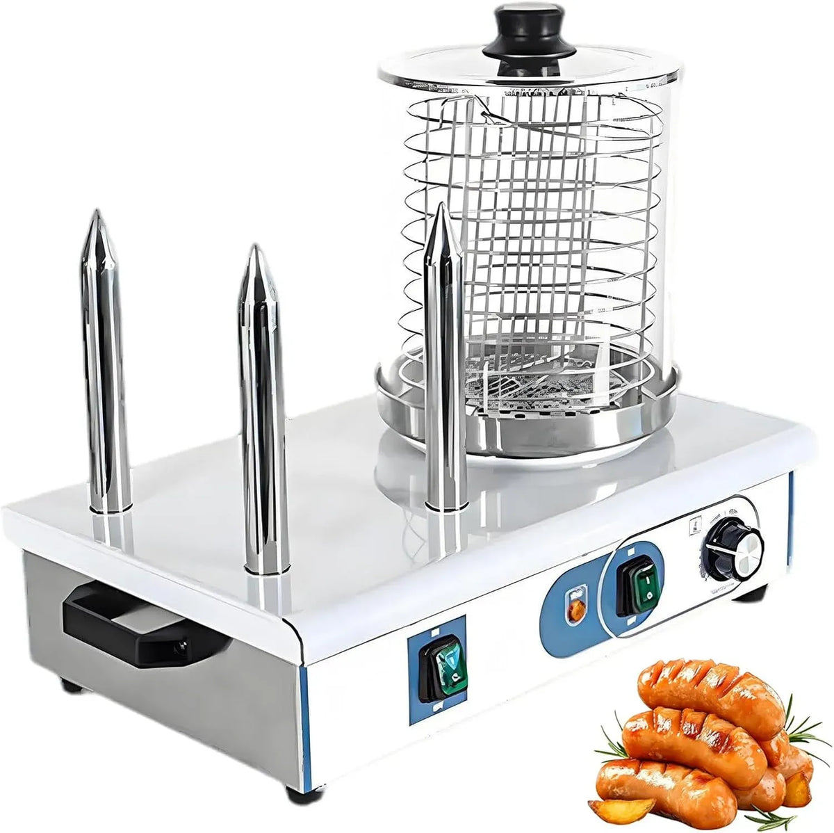 Scalda-hot Dog E Panini Elettrico, Controllo Della Temperatura Regolabile, Vaporiera Professionale Per Hot Dog Con 3/4 Barre Riscaldanti, Vaporiera In
