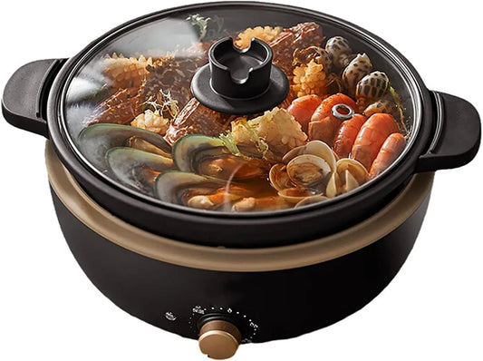 Pentola e padella, 3 L, touch, rimovibile, coperchio in vetro temperato e maniglie Cool Touch, 4 impostazioni di temperatura