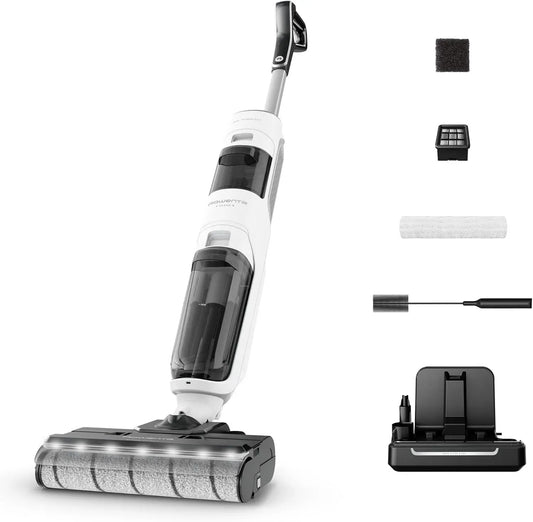 Rowenta GZ5557 Bianco Neve, Lavapavimenti Senza Fili, X-Clean 5