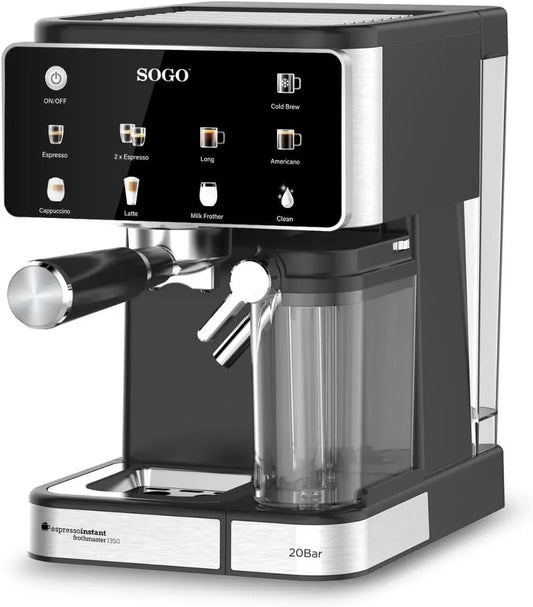 Macchina da caffè, touch, ampio serbatoio, Cappuccino e Latte Automatico, 9 Selezioni Bevanda, Pompa Italiana ULKA