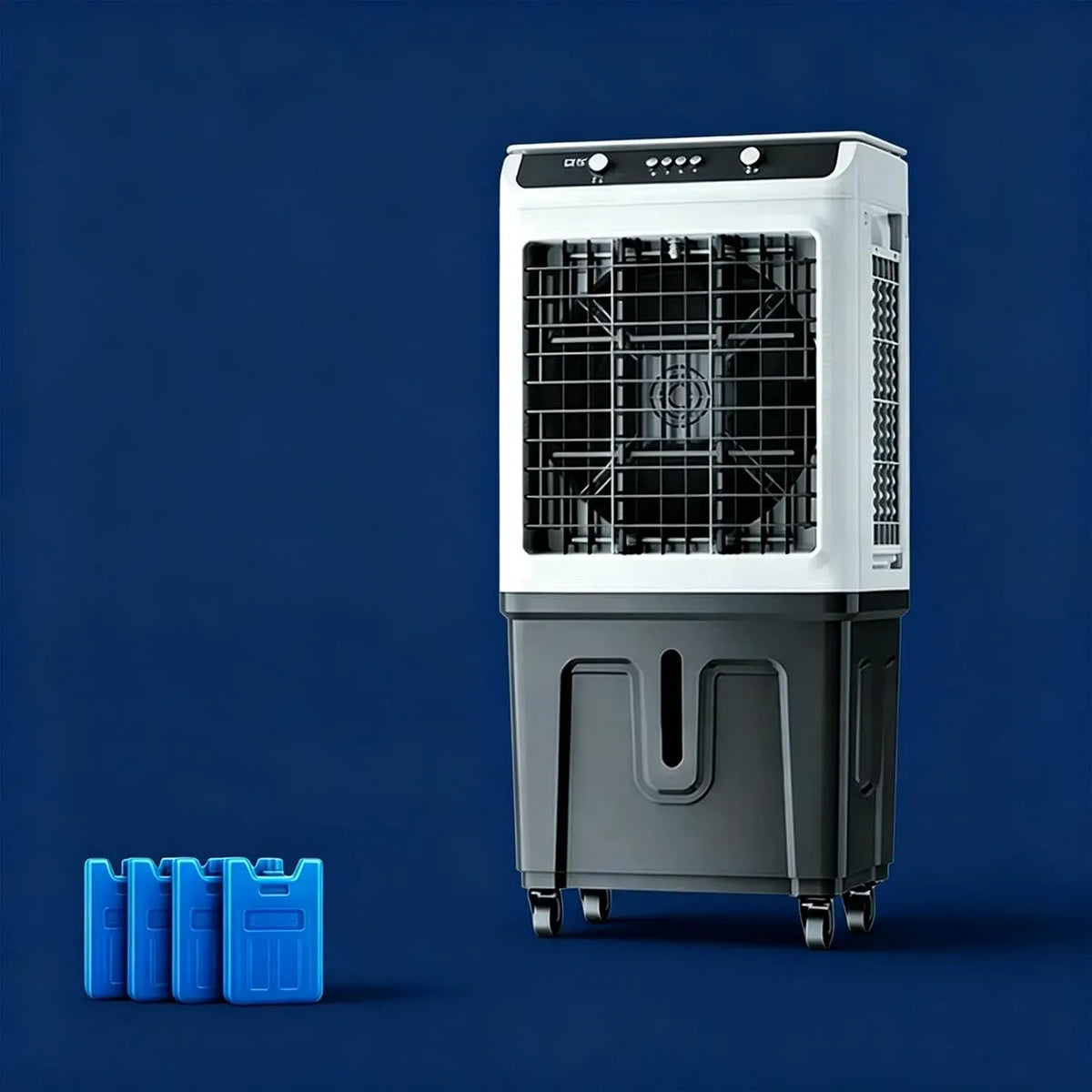 Raffrescatore evaporativo industriale, 4 impacchi di ghiaccio, 3 velocità