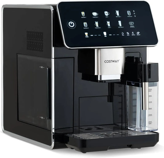 Montalatte, cappuccinatore, COSTWAY, 15 Bar, macinino per chicchi di caffè, Machina da Caffè Automatica