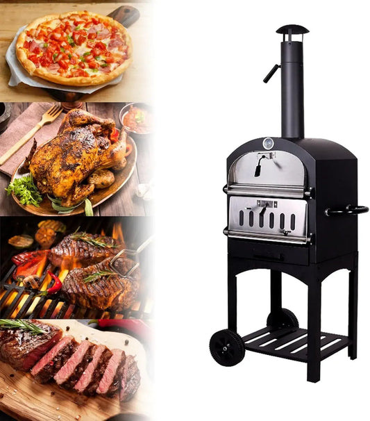 Forno elettrico per pizza, esterno, ruote di trasporto