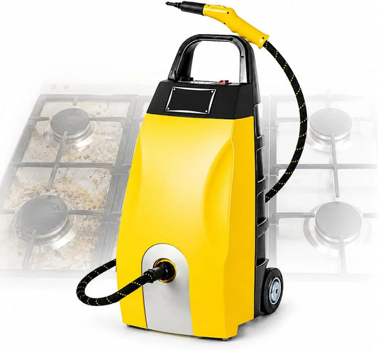 Pulitore a vapore, 3000 W, professionale, macchina per pulizia a vapore, Pulitore a Vapore Alta Pressione 3000W Professionale Yellow