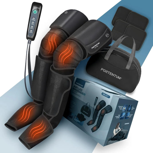 Pressoterapia, Massaggiatore, Borsa, dispositivo pressoterapia per gambe, funzione riscaldante, PORTENTUM