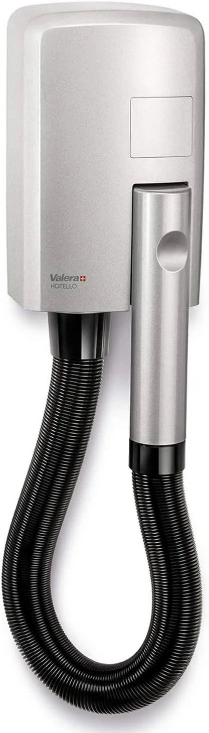 Valera Hotello, compatto e potente, per asciugacapelli murale a tubo per alberghi e casa, 1200 Watt, Colore Argento