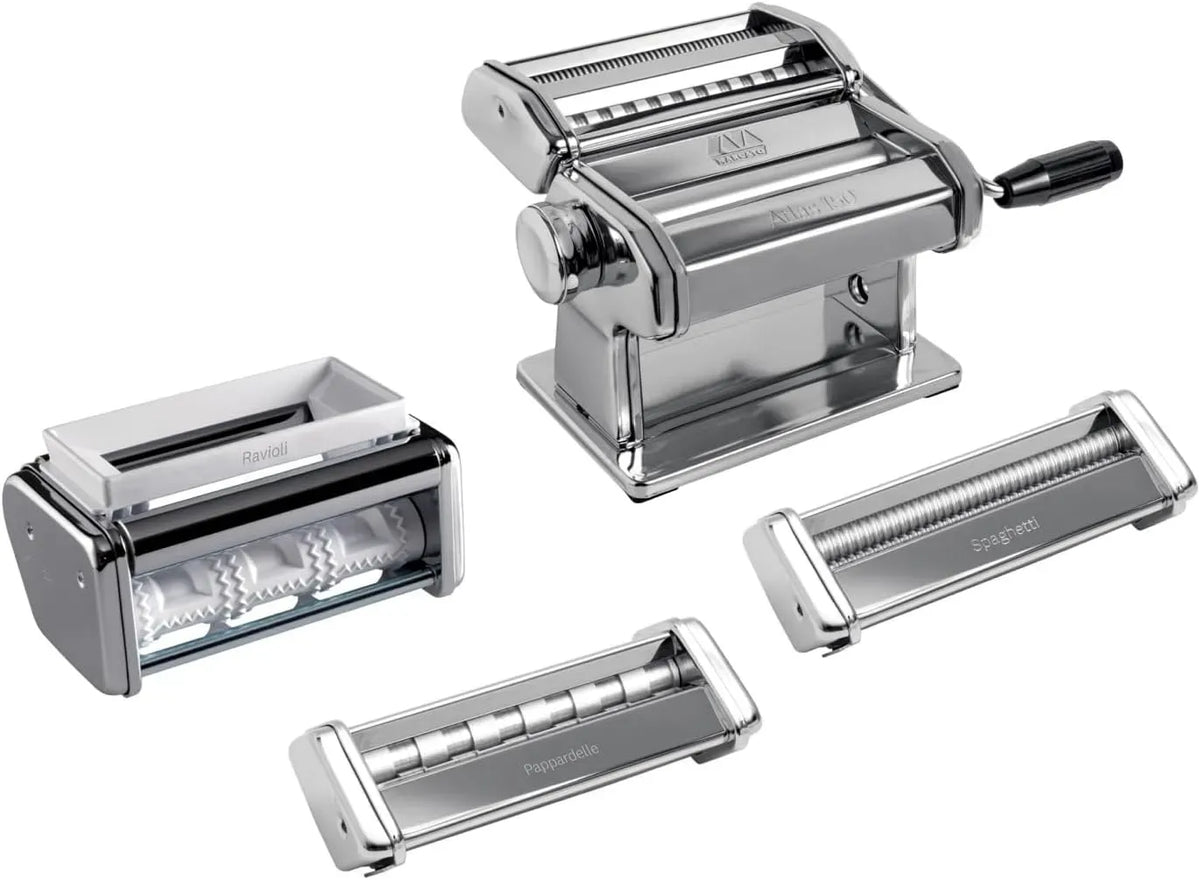 Set Macchine per Pasta, Marcato MULTIPAST, 20x20x15 cm, Acciaio Cromato, Diversi Formati di Pasta