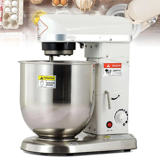 con Ciotola, Frusta e Gancio per impastare, per Impastatrice planetaria Professionale, 3 velocità, Ciotola da 10 Litri, 500 W, Bianc, impastatrice per