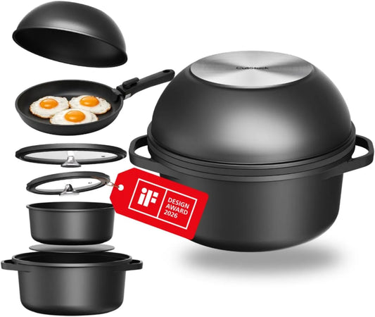 Forno elettrico, rivestimento antiaderente, rimovibile, Set di pentole CuliStack® Essential da 8 pezzi, prive di PFAS