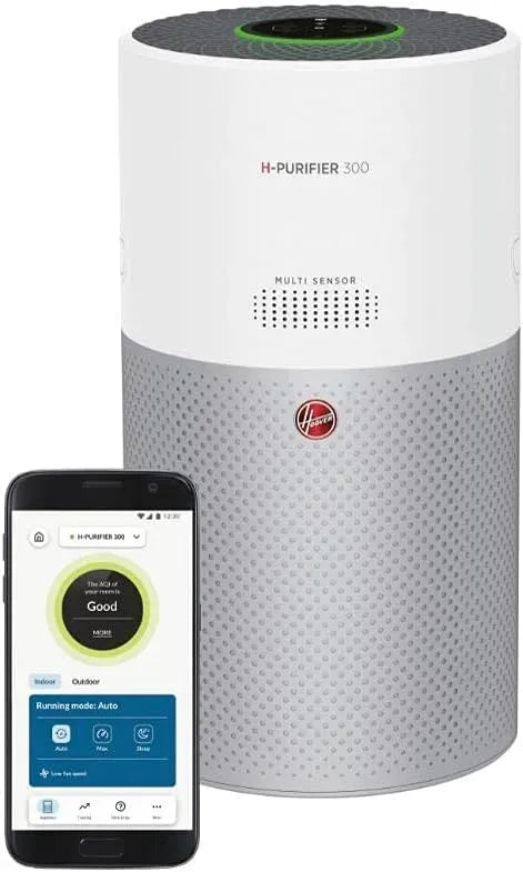 Hoover HHP30C011 Purificatore d'aria, Google Assistant, Alexa e Siri, bianco, 100 mq, Smart e compatibile con Google Assistance e Alexa