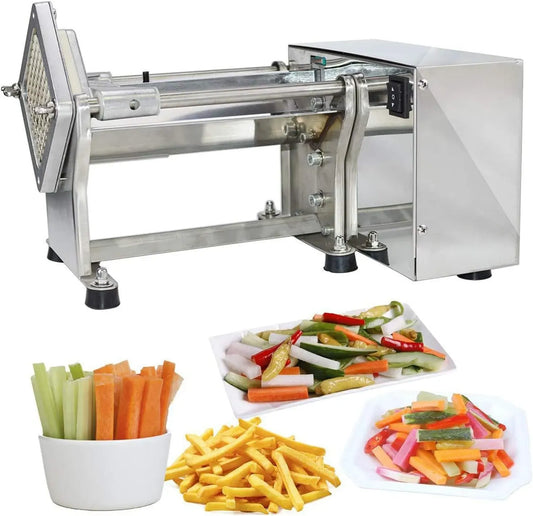 Macchina per tagliare, affettatrice, affettatrice per alimenti, 3 misure, industriale, professionale, acciaio inox, per tagliare le patate fritte