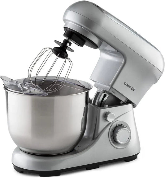 Klarstein Pane con Gancio e Frusta, per Planetaria Professionale, Impastatrice Planetaria 5 Litri con Ciotola, Impastatrice Professionale 1300W per